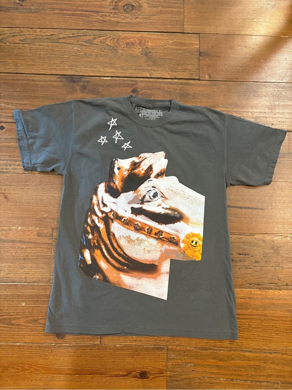Travis Scott Astroworld "Horse Head" tee in washed black/grey